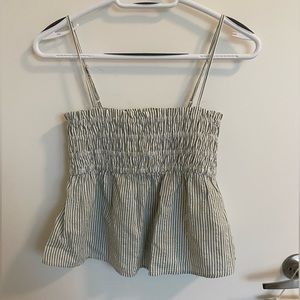 American Eagle Striped Smocked Top